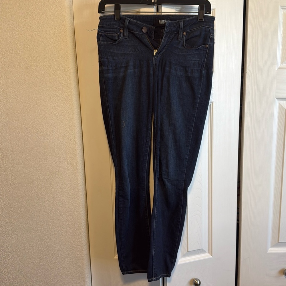 Paige dark blue skinny jeans